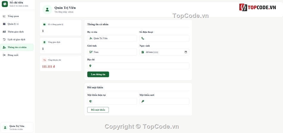 Website quản lý,Website php,quản lý cá nhân